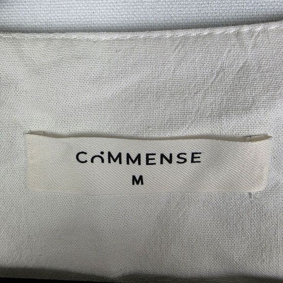 Commense Women's Cotton Button Down Shirt Long Ruffle Sleeve Top Size Medium - Picture 4 of 7